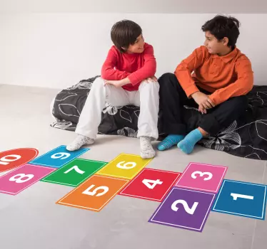 Himmel und Hölle Bodenaufkleber Wandtattoo Kinderzimmer - TenStickers
