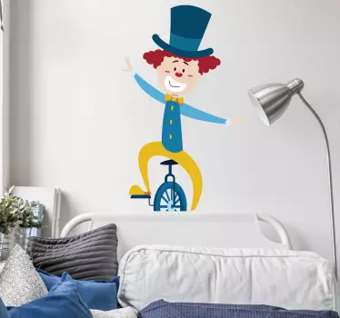 Clown mit Einrad Aufkleber - TenStickers