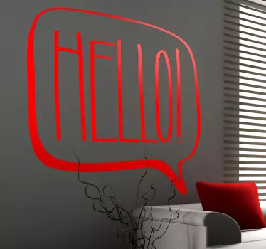 Comic Hello Sticker - TenStickers