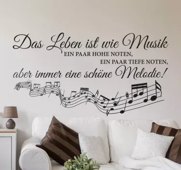 Das Leben ist wie Musik Wandtattoo Sprüche - TenStickers