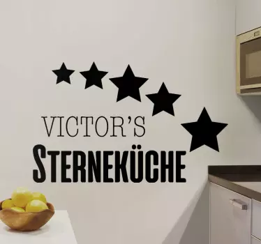 Deutscher Spruch Sticker Sternenküche mit personalisiertem Namen - TenStickers