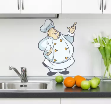 Dicker Chefkoch Aufkleber - TenStickers