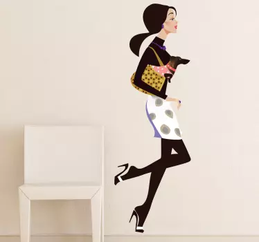 Diva mit Hund Sticker - TenStickers