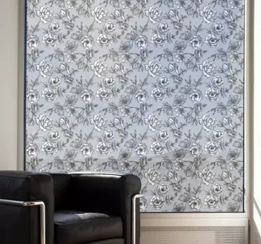 Durchscheinende blumen Wandtattoo Fenster - TenStickers