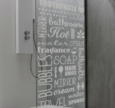 Duschkabinen Folie Badezimmerwolke der wörter - TenStickers