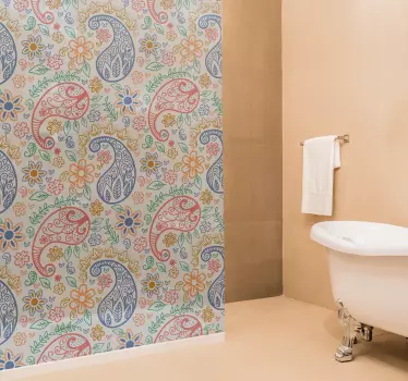 Duschkabinen Folie Buntes paisley - TenStickers