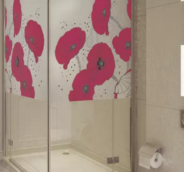 Duschkabinen Folie Durchscheinende Blüten - TenStickers