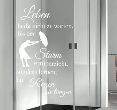 Klebefolie Dusche einfarbiger Satz mit tanzender Frau - TenStickers