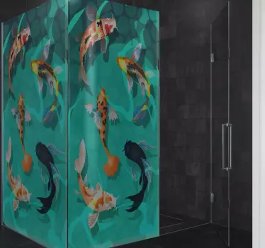 Duschkabinen Folie Koi-dusche - TenStickers