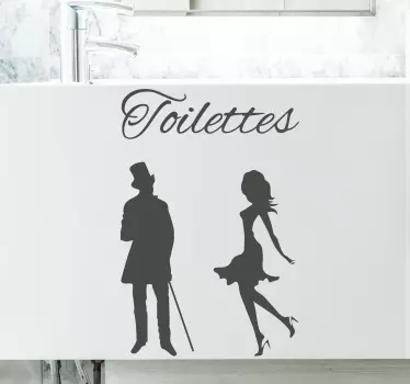 Duschkabinen Folie Toilettenschattenbilder mann und frau - TenStickers