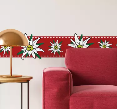 Edelweiss Bordüre aufkleber - TenStickers