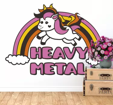 Einhorn Heavy Metal Wandtattoo - TenStickers