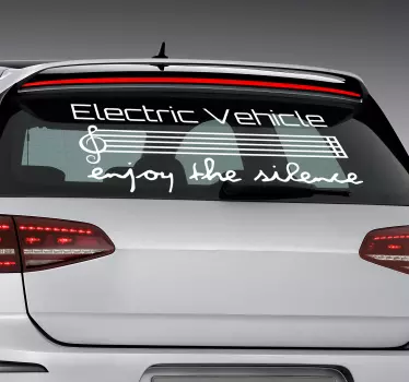 Elektroauto Silence Text Autoaufkleber - TenStickers