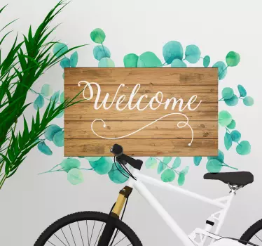Eukalyptus Text Welcome Wandtattoo - TenStickers