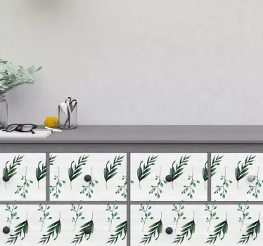 Eukalyptusmuster Möbel Aufkleber - TenStickers