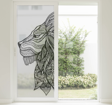 Fenster Sticker Dekorativer mandala löwenkopf - TenStickers