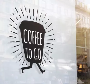 Fenster Sticker Kaffee gehen kunst komposition - TenStickers