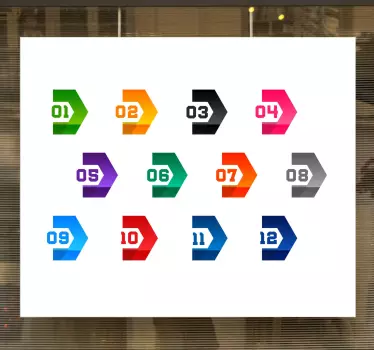 Fenster Sticker Richtungsnummer aufzählungszeichen personalisiert - TenStickers