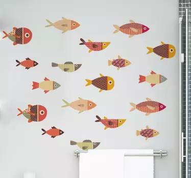 Fisch Aufkleber Runde bunte fische - TenStickers