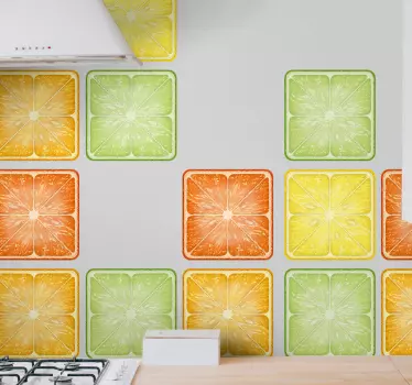 Fliesenfolie Bunte zitrusfrüchte - TenStickers