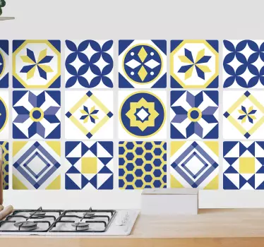 Fliesenfolie Gelb und blau - TenStickers