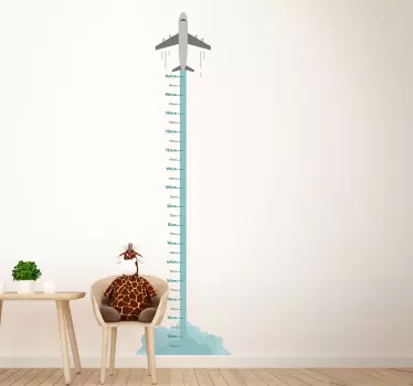 Flugzeug Messlatte Wandtattoo - TenStickers