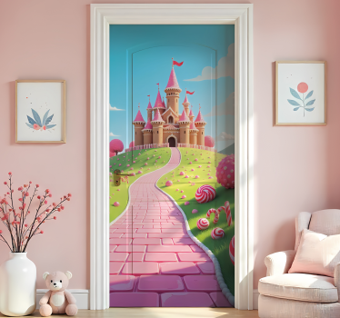 Folie tür prinzessinnen schloss für kinderzimmer - TenStickers