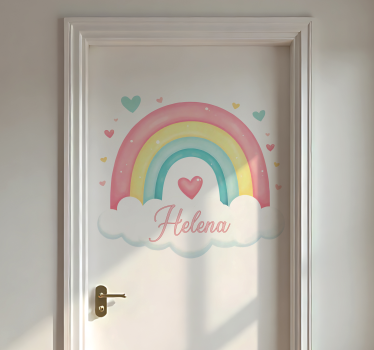Folie tür regenbogen für das kinderzimmer - TenStickers
