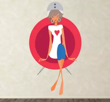 Frau beim Frisör Sticker - TenStickers