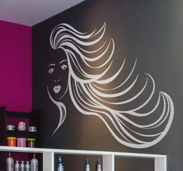 Frau mit langen Haaren Aufkleber - TenStickers