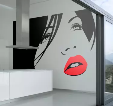 Frau mit roten Lippen Aufkleber - TenStickers