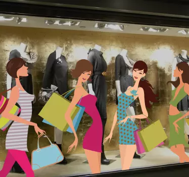 Frauen beim Shoppen Aufkleber - TenStickers