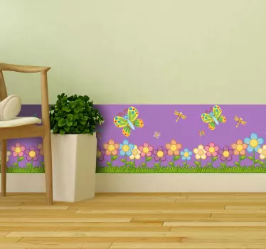 Frühlingsblumen Bordüre Wandtattoo - TenStickers