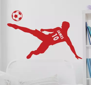 Personalisierbarer Fußballspieler Wandtattoo Jugendzimmer - TenStickers