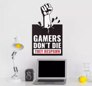 Gamers Don't Die Text Wandaufkleber - TenStickers