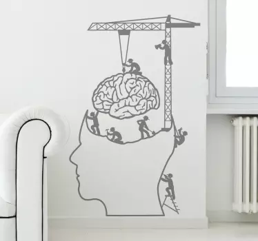 Gehirn in Konstruktion Aufkleber - TenStickers