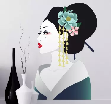 Geisha Japan Sticker - TenStickers