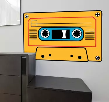 Gelbe Kassette Aufkleber - TenStickers