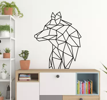 Geometrische wolf wohnzimmer Wandtattoo - TenStickers