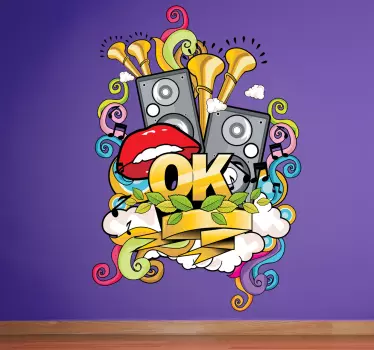 Graffiti Musical Aufkleber - TenStickers