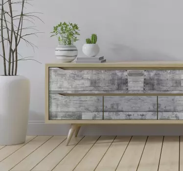 Graue Holz Textur Möbel Aufkleber - TenStickers