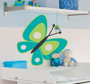 Grüner Schmetterling Aufkleber - TenStickers