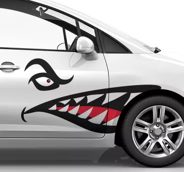 Haifischzähne fahrzeugsticker - TenStickers