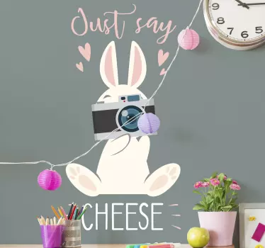 hase kamera wandtattoo - TenStickers