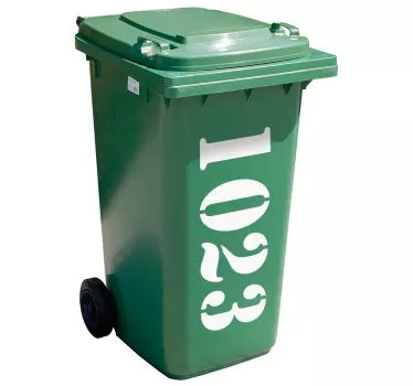 Personalisierbarer Mülltonnenaufkleber Hausnummer - TenStickers