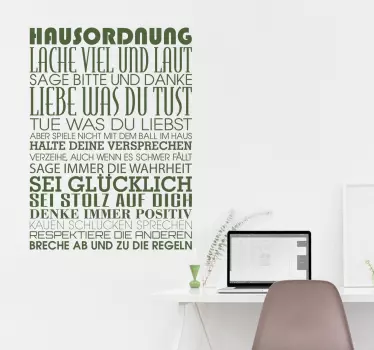 Hausordnung Wandtattoo - TenStickers