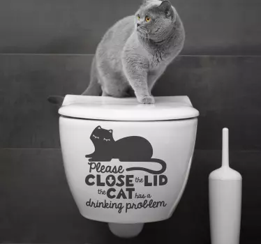 Aufkleber für Toilette Spruche Deckel absenken - TenStickers