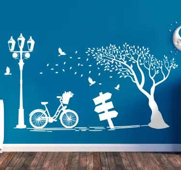 Herbst fahrrad vintage wandaufkleber - TenStickers
