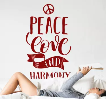 Herz Sticker Frieden, liebe und harmonie Design - TenStickers