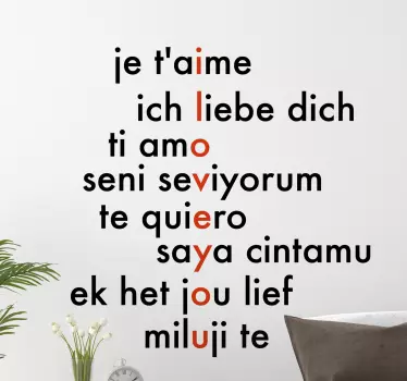 Herz Sticker Ich liebe dich in verschiedenen sprachen - TenStickers